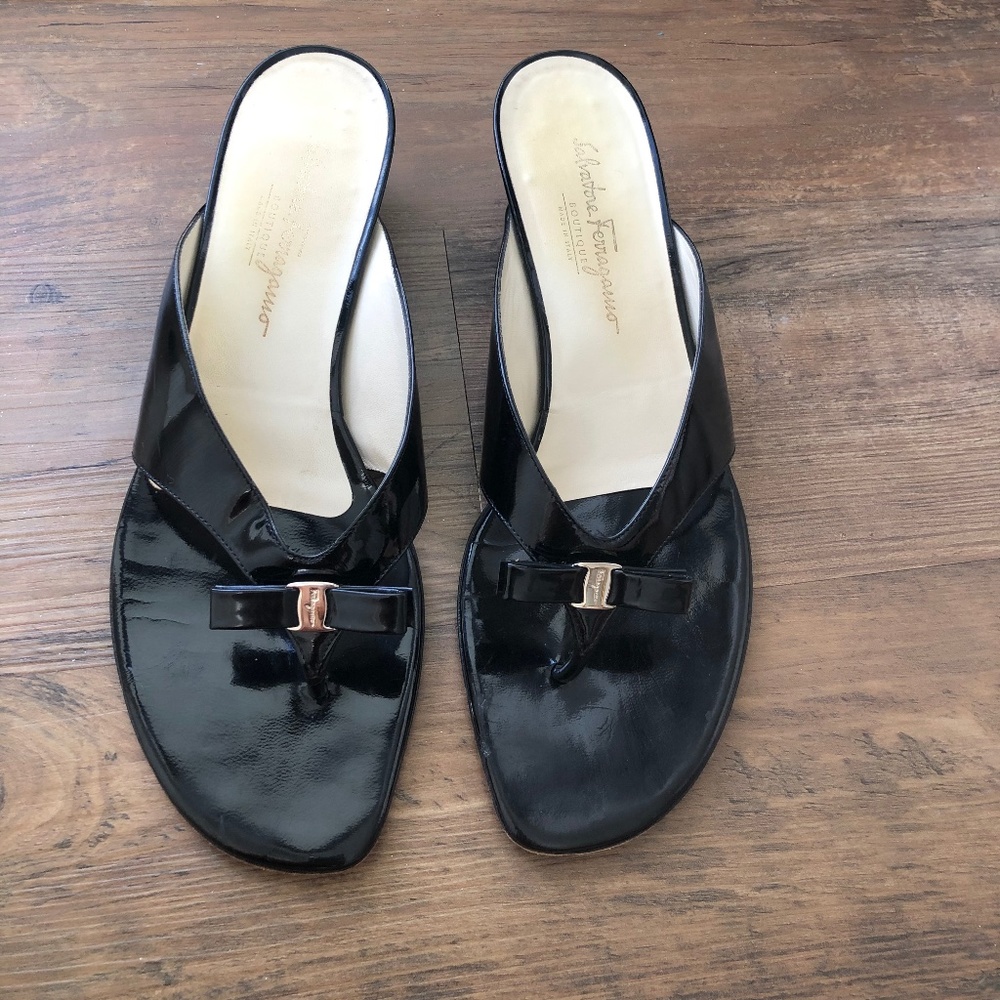 Salvatore Ferragamo block sandals with bow